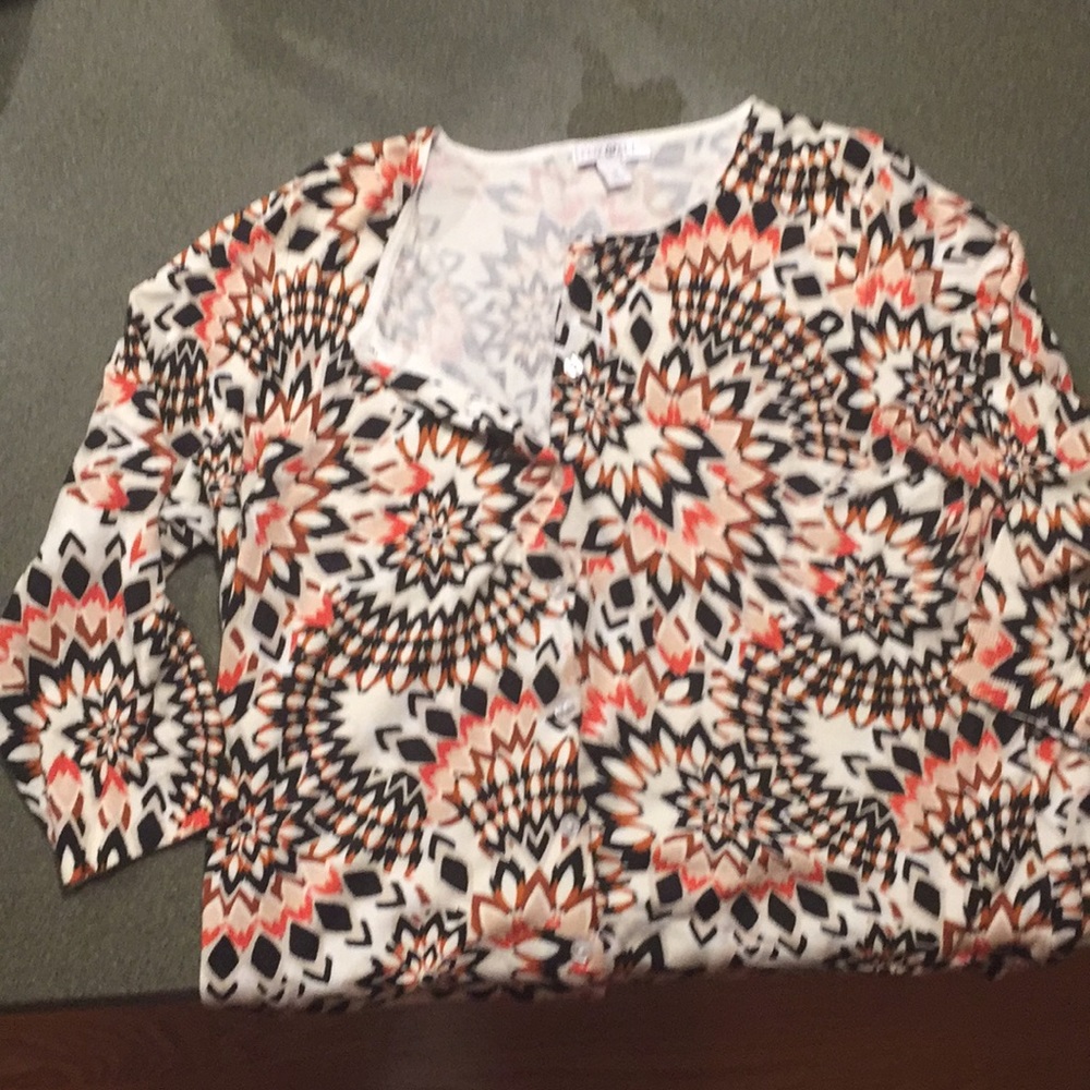 1X Multi Color 3/4 sleeve Cardigan